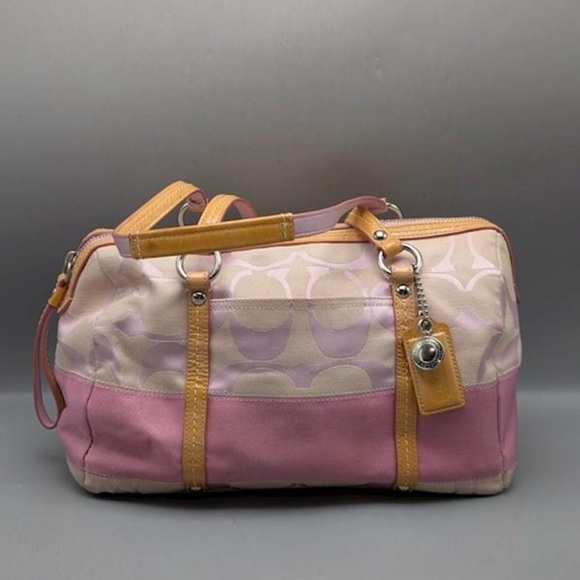 Pink and Tan Women's Handbag - Picture 8 of 10